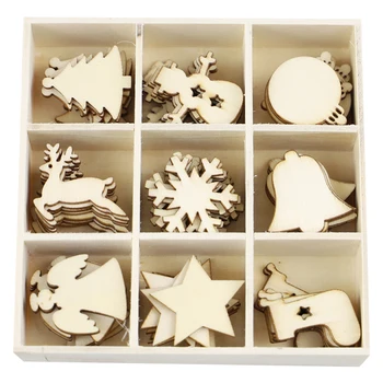 2020 Šťastný Nový Rok DIY Drevené Vianočné Ozdoby Deti DIY Snowflake Santa Claus Snehuliak Prívesok Darčeky pre Strán Domov