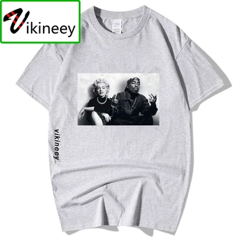 2020 Lete Módny Dizajn Legendy Tupac 2Pac Marilyn Monroe T Shirt Mužov Bežné Hip Hop Krátky Rukáv Kolo Krku Bavlna T-Shirt