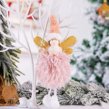 Nové Pierko Anjel Bábika Prívesok Vianočný Strom Decor Visí Ozdoby Okne Displeja Vianočné Ploche Dekorácie Deti Vianočný Darček