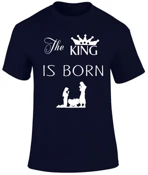 2019 Letné Tee Tričko Kráľ sa Narodil Ježiš Kristus, Spasiteľ Prince of Peacel Náboženské Mužov T shirt O-Neck T-shirt