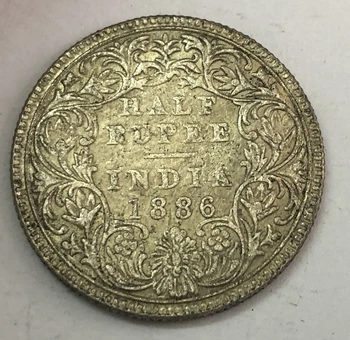 1886 - India Britské ½ Rupia - Victoria