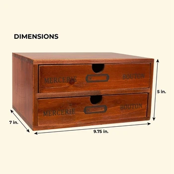 Malé Drevené Plochy Organizátor skladovací Box so Zásuvkami, Stolný Skladovanie francúzsky Dizajn