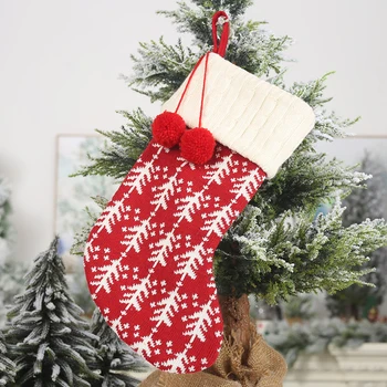 Vianočné Pančuchy Vlnené Ponožky Červené A Biele Elk Darčeková Taška Šperky Pletenie Vianočné Pletené Vianočná Pančucha Stromu Visí