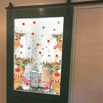 1PCS Vianočné Samolepky na Stenu Santa Claus Okno Nálepky DIY Roztomilý PVC Odtlačkový Nový Rok Strany Obchodu Domova 08