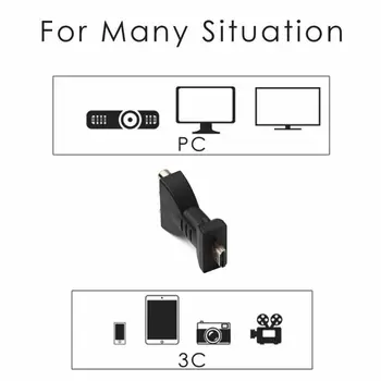 Čierne Kompozitné AV Audio Video Adaptér Converter kompatibilný s HDMI Samec na 3 RCA Samica zlacený konektor