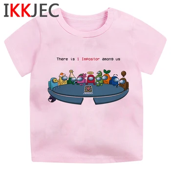 Video Hra Medzi Nami Roztomilé Anime Tričko pre Deti Kawaii Legrační Karikatúra T-shirt Amoung Nás Chlapci Dievčatá Bežné Tričko Letné Top Dieťa