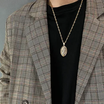 Amulet prívesky mens nehrdzavejúcej ocele náhrdelník Pár mužov príslušenstvo módne šperky z Ocele farba na krku Jemné prívesok