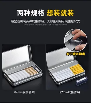 Pánske Cigariet Box S Ľahšími Fajčenie Cigariet Prípade Tvorivé USB Nabíjanie Cigaretový Zapaľovač Pre Žien Slim Cigariet