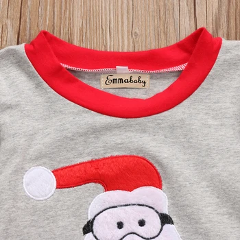 Emmababy Vianoce Batoľa Detský Chlapci Dievčatá Vianočné Santa Prúžok Odev Sleepwear Pyžamá