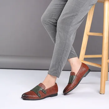 Bežné pedál obuv muži 2020 značky pohodlné muži móda topánky kožené