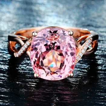 Hainon Luxusné Svadobné Zásnubný Prsteň s Ružovým Rakúskej Kubický Zirkón Nové Módne Rose gold color Dámy Prst Prsteň, Šperky