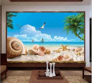 Vlastné 3d fotografie tapety nástenná maľba obývačková stena nálepky coconut tree morské scenérie 3d obraz 3d nástennú maľbu, tapety na steny 3d