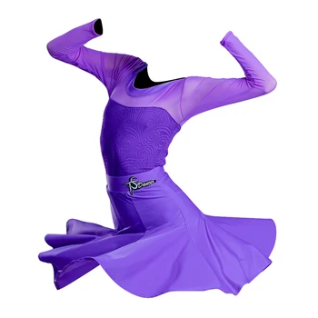2020 Latinské Tanečné Šaty Deti, Dievčatá, Fialová Kolo Krku Profesionálny Kostým Súťaž Jeseň Samba Tanečné Oblečenie Školenia Nastaviť