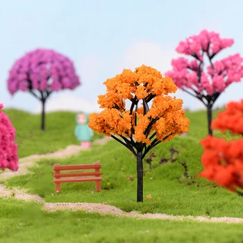 Plastové Mini Simulácia Stromy Willow Sakura Miniatúr, Micro Nastavenie krajiny Pre Záhradné 1PC Nové Záhradné Figúrky