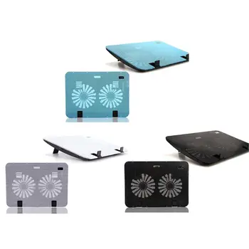 Kovový Panel, Dual Fan Notebook Cooler Notebooku, Chladiace Podložky Slim Stojan pre 15.6\