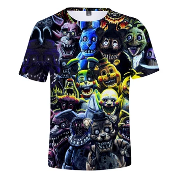Päť Nocí v Freddy 3D Vytlačené t shirt Ženy/Muži/Deti Módne Letné Tričká Krátky Rukáv 2018 Bežné Nosenie Vlastné