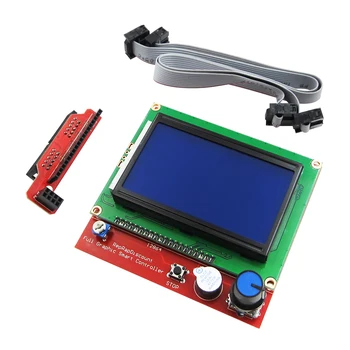 5 ks 3D tlačiarne inteligentný regulátor RAMPY 1.4 LCD 12864 LCD ovládací panel modrá obrazovka