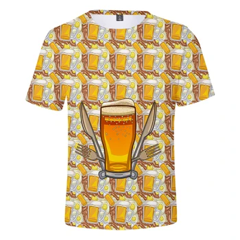 Pivo Bublinkové Nápoje 3D Vytlačené T-shirts Módne Žien/Mužov v Lete Krátky Rukáv Tshirts 2019 Hot Predaj Bežné Streetwear Oblečenie