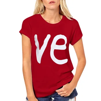 Tričká pre páry, milenci Milenca Krátky Rukáv O-Krku ľúbostný List Tlač Tričká Topy Red top Nadrozmerná ženy tričko bavlna