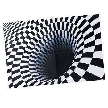 Black &White 3D Vizuálny Efekt Spálňa Oblasti Koberce, Kobercové Podlahy Koberec Mat