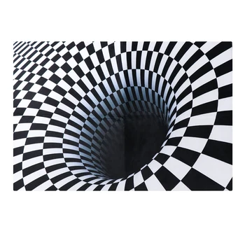 Black &White 3D Vizuálny Efekt Spálňa Oblasti Koberce, Kobercové Podlahy Koberec Mat