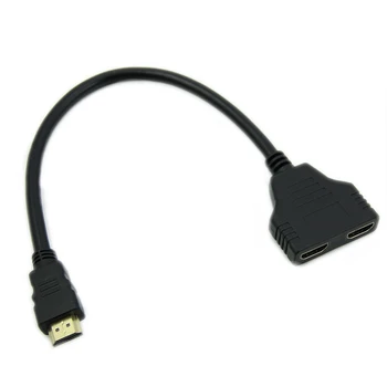 Black HDMI Samec Na 2 HDMI Female 1 Do 2 Z Splitter kábel Kábel Adaptéra Konvertor