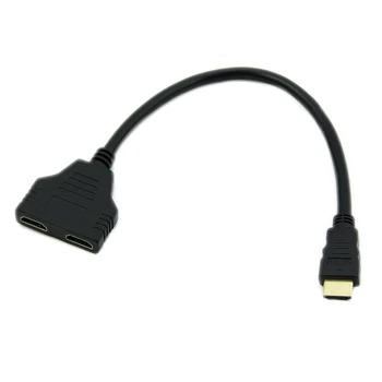 Black HDMI Samec Na 2 HDMI Female 1 Do 2 Z Splitter kábel Kábel Adaptéra Konvertor