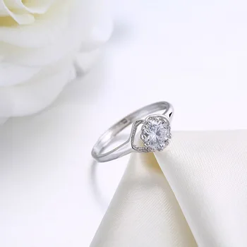 2018 Klasické Luxusné Real Pevné 925 Sterling Silver Ring Srdcia Šípky Zirkón Svadobné Šperky, Zásnubné Prstene Pre Ženy anillos