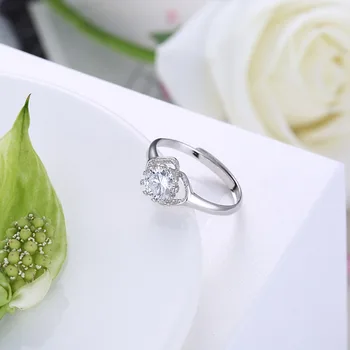 2018 Klasické Luxusné Real Pevné 925 Sterling Silver Ring Srdcia Šípky Zirkón Svadobné Šperky, Zásnubné Prstene Pre Ženy anillos