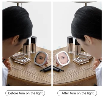 Mini LED Zrkadlo make-up Zrkadlo s LED Svetlo Zrkadlo svetlo Vrecku make-up Miroir LED Miroir