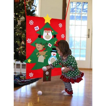 Vianočné Prehadzovať Hry s 3ks snehové gule urob si sám Cítil Vianočný Stromček Nový Rok Darčeky Deti Hodiť Hračky, Vianočné Dekorácie pre Domov