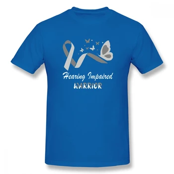 Sluchovo postihnutých Bojovník So Striebornou Stuhou Heari Geek Mužov Základné Krátky Rukáv T-Shirt Tees Topy Európskej Veľkosť