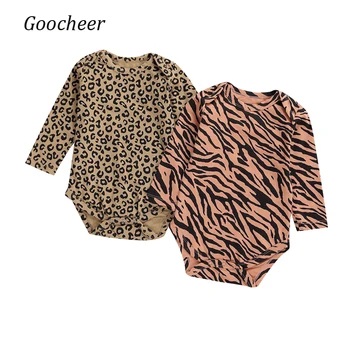 Jar, Jeseň Novorodenca Dievčatá Chlapci Leopard Zebra Kombinézach Dlhý Rukáv Kombinézach Bežné Dojčenské Oblečenie, Odevy