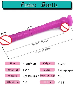 16.5 palcový super dlhé simulácia Masér TPE Dildo pre Lesbické ženy penis sex produkt false homosexuálne hračka Sex Nástroje pre Ženy