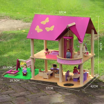 Veľké DIY Doll House Nábytok Miniatúrne Drevené Doll House Box Theatr Hračky Vzdelávacie Narodeninám Maison Hračka Pre Dievča OO50WW