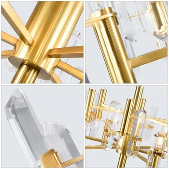 Postmoderných Prívesok Svetlá Osobnosti Lampa LED Prívesok, Bronz Dizajnér Mäkké Crystal Prívesok Svetlo Nordic Jednoduché Champagne Gold