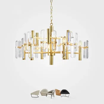 Postmoderných Prívesok Svetlá Osobnosti Lampa LED Prívesok, Bronz Dizajnér Mäkké Crystal Prívesok Svetlo Nordic Jednoduché Champagne Gold