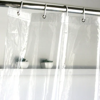 180Cmx180Cm Plastové Peva Nepremokavé Sprchový Záves Transparentná Biela Jasné, Kúpeľňa Opony Luxusný Kúpeľ Záves S Háčikmi