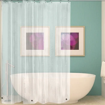 180Cmx180Cm Plastové Peva Nepremokavé Sprchový Záves Transparentná Biela Jasné, Kúpeľňa Opony Luxusný Kúpeľ Záves S Háčikmi