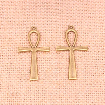 7pcs egyptský kríž ankh život symbol Kúzla zliatiny Zinku Prívesok Šperky DIY Handmade Náušnice.Náramok, Náhrdelník 52*28 mm
