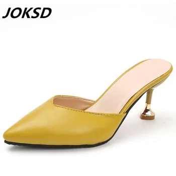 JOKSD 2018 Predaj Hot Sexy Ženy, Letné Módne obuv pre Voľný čas ženy štíhle vysoké podpätky Elegantné Sandále Žena Papuče L63