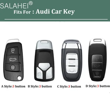 Kožené Kľúča Vozidla puzdro pre Audi A1 A4 A5 A6 A7 A8 B6 B7 B8 B9 TT TTS 8S SQ5 A4L A6L Q3 Q5 Q7 S5 S6 S7 Ochrany Príslušenstvo
