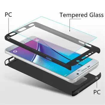 Pre Samsung Galaxy S8 Plus Prípade 360 Plné Pokrytie Pokrytie Uzavreté Tvrdeného Skla Pre Samsung Galaxy S8 Späť Telefón Shell