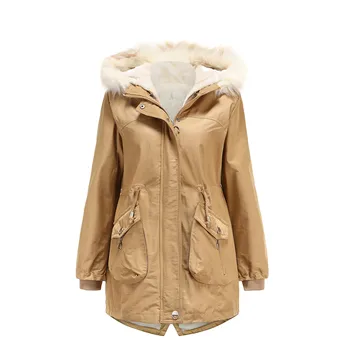 Zimná dámska móda polyester куртка зимняя женская odnímateľnou vložkou/spp strednej dĺžky teplé a velvet bežné kabát bavlna F04*