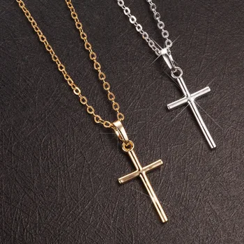 Klasický kríž prívesok náhrdelník clavicle reťazca Anti-alergie jednoduchý náhrdelník Módne šperky