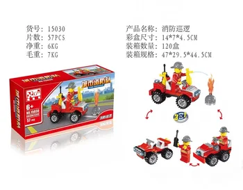DHL100pcs Osvietil vzdelávacie stavebné bloky hračka X požiarnej hliadky auto DIY stavebné bloky pre deti hračky playmobile darček ST15030