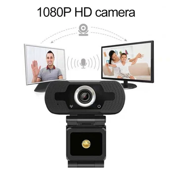 1080P HD Webkamera S Mikrofónom pre Notebook PC Desktop Android TV USB Webkamera Webová Kamera Flexibilná Live Video Výučby Webkamera