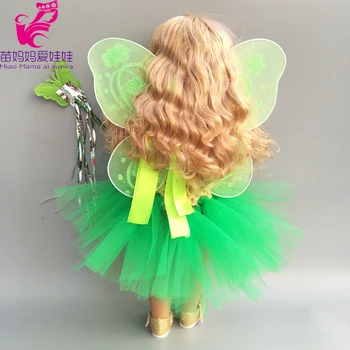 Bábiky oblečenie, nastavený pre 43 cm Baby doll motýlie šaty sada pre 18