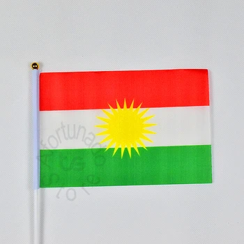 Kurdskej 14*21 cm Kurd vlajky Zástavy strane mávali Národnej vlajky Domáce Dekorácie vlajky, zástavy