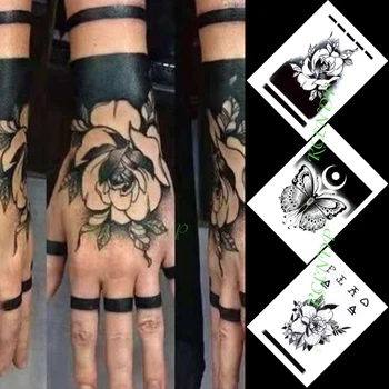 Nepremokavé Dočasné Tetovanie Nálepky Kvet, Motýľ Tvorivé Tetovanie Nálepky V Ruke Flash Tetovanie Falošné Tetovanie pre Mužov, Ženy, Dievča